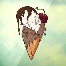 Vinilos Para Cristales Clásico Helado de Cráneo Dulcemente Mortal