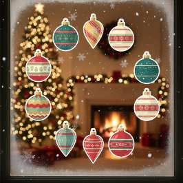Vinilos Para Cristales Classic Christmas Ornaments Window Cling