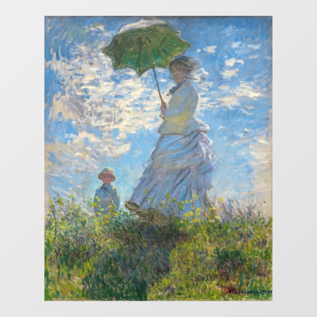Vinilos Para Cristales Claude Monet - El paseo, mujer con sombrilla (Hoja)