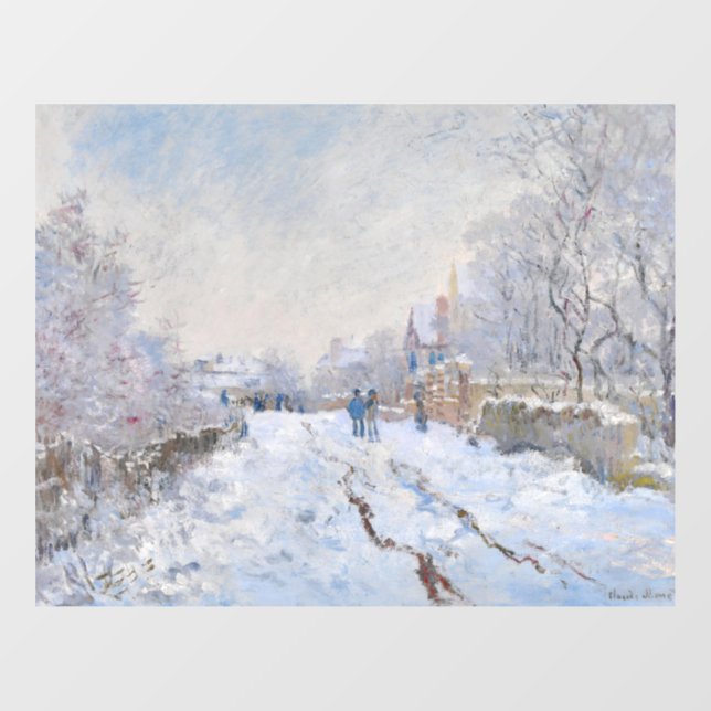 Vinilos Para Cristales Claude Monet - Escena de nieve en Argentina (Hoja)