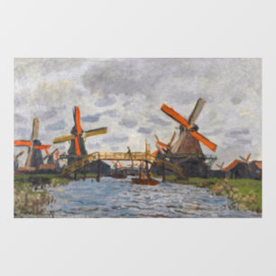 Vinilos Para Cristales Claude Monet - Molinos de viento cerca de Zaandam
