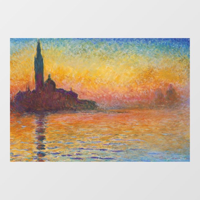 Vinilos Para Cristales Claude Monet - San Giorgio Maggiore en Dusk (Hoja)
