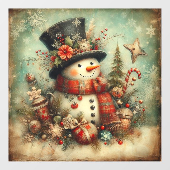 Vinilos Para Cristales Clic Vintage Christmas Window Cling (Hoja)