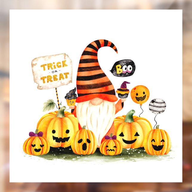 Vinilos Para Cristales Cling Cute Halloween Gnome Window (Hoja 2)