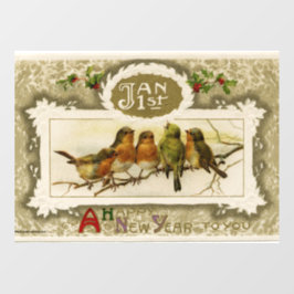 Vinilos Para Cristales Cling de la ventana Aves de Año Nuevo