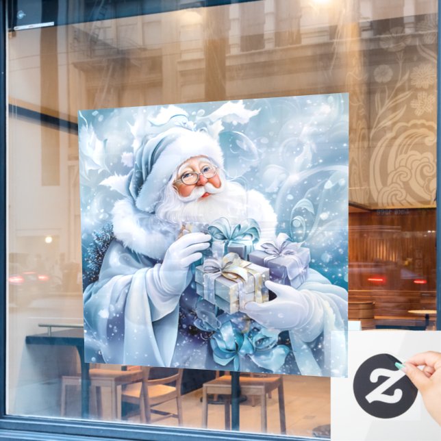 Vinilos Para Cristales Cling de la ventana azul de invierno (Ventana de cafetería)