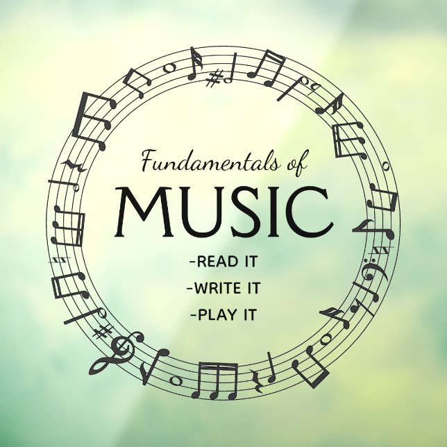 Vinilos Para Cristales Cling de la ventana Círculo de diseño de música (Hoja 3)