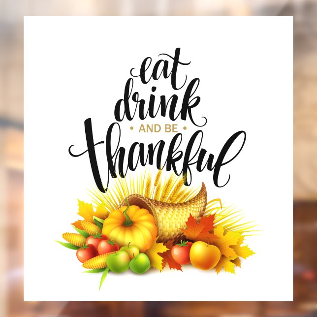 Vinilos Para Cristales Cling de la ventana de Acción de Gracias (Hoja 2)