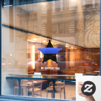 Vinilos Para Cristales Cling de la ventana de apoyo de la línea azul delg