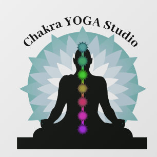 Vinilos Para Cristales Cling de la ventana de diseño de yoga de siete cha