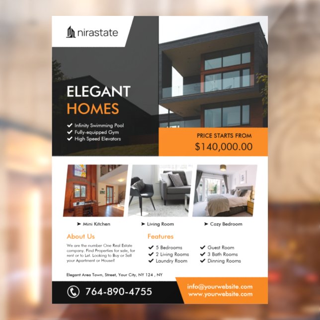 Vinilos Para Cristales Cling de la ventana de propiedades inmobiliarias (Hoja 2)