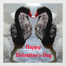 Cling de la ventana de San Valentín de los cisnes