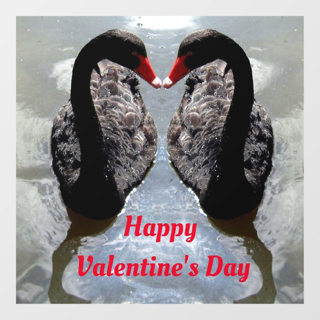 Vinilos Para Cristales Cling de la ventana de San Valentín de los cisnes (Hoja)