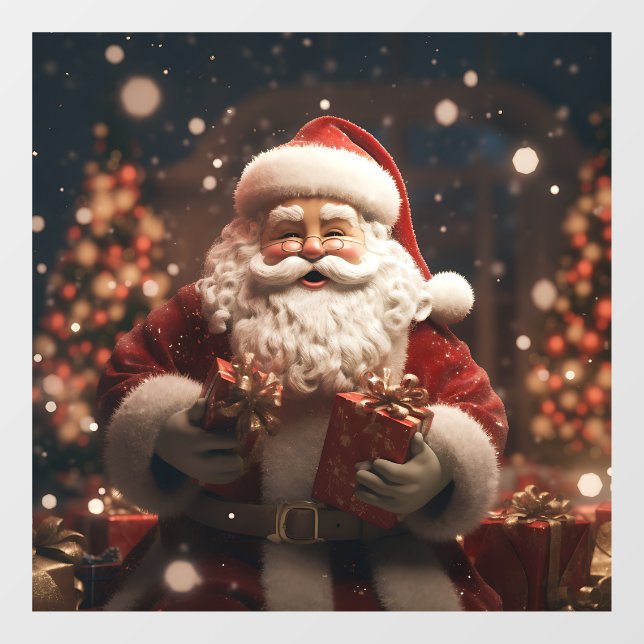 Vinilos Para Cristales Cling de la ventana de Santa Scene (Hoja)