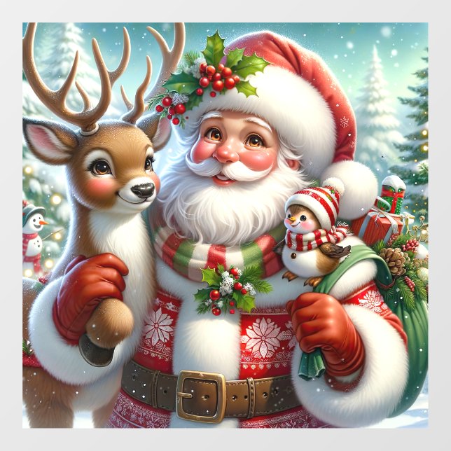 Vinilos Para Cristales Cling de la ventana de Santa y Companions (Hoja)