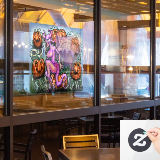 Vinilos Para Cristales Cling de la ventana Demon Pumpkins (ventana del restaurante)