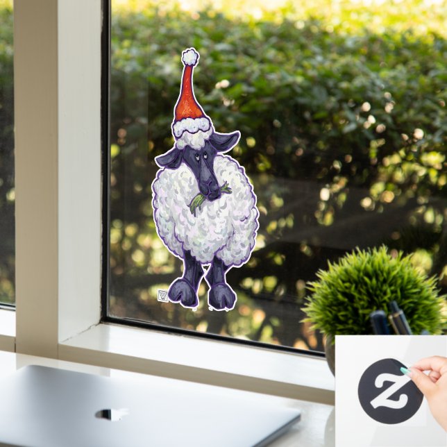 Vinilos Para Cristales Cling de la ventana Navidades de oveja (Oficina)