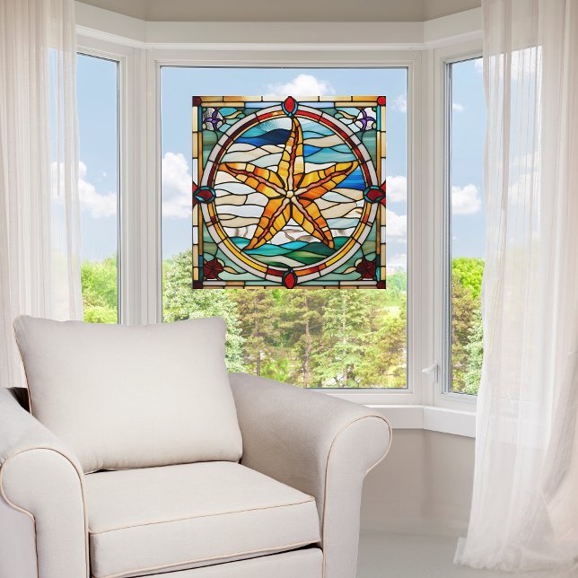 Vinilos Para Cristales Cling de la ventana Starfish de Vidrio Manchado Fa (Subido por el creador)