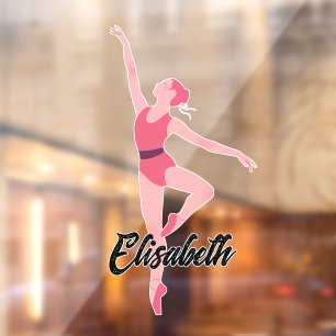 Vinilos Para Cristales Cling de ventana Ballerina personalizada - Nombre