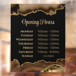 Vinilos Para Cristales Cling de ventana de apertura de horarios de agujer