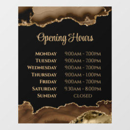 Vinilos Para Cristales Cling de ventana de apertura de horarios de agujer