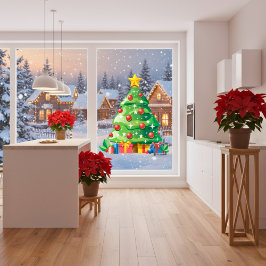 Vinilos Para Cristales Cling de ventana de árbol Personalizado de navidad