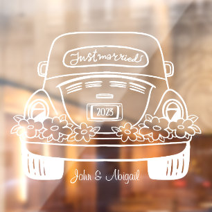 Vinilos Para Cristales Cling de ventana de casamiento personalizado