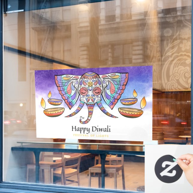 Vinilos Para Cristales Cling de ventana de Diwali (Ventana de cafetería)