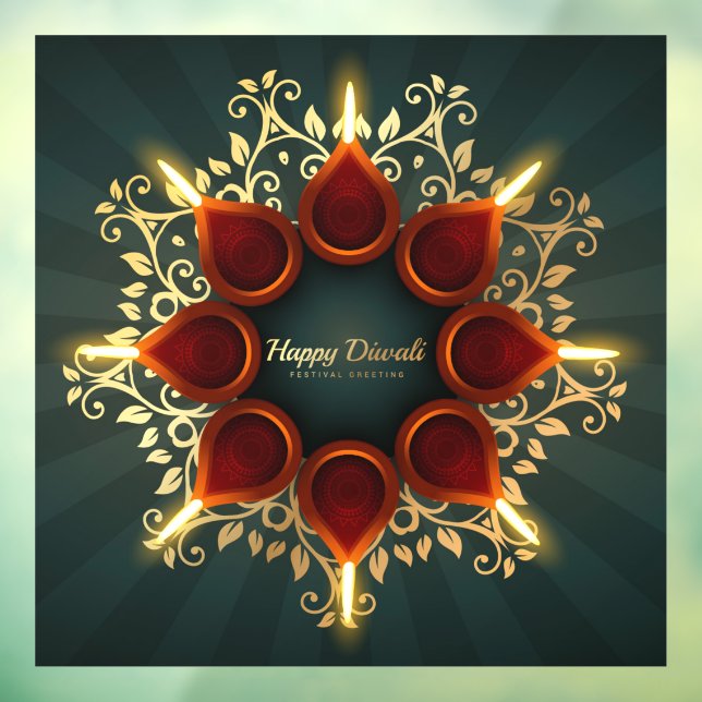 Vinilos Para Cristales Cling de ventana de Diwali (Hoja 3)