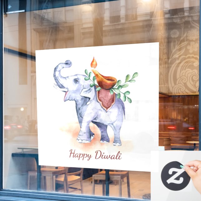 Vinilos Para Cristales Cling de ventana de Diwali (Ventana de cafetería)