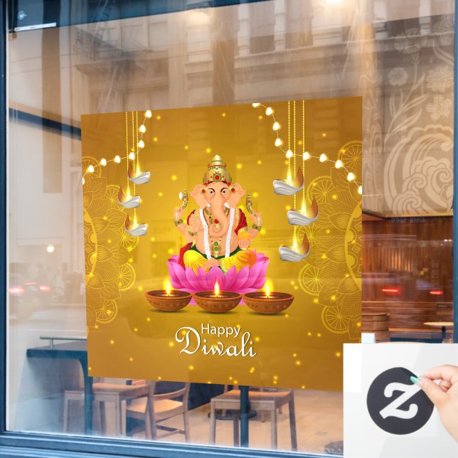 Vinilos Para Cristales Cling de ventana de Diwali (Ventana de cafetería)