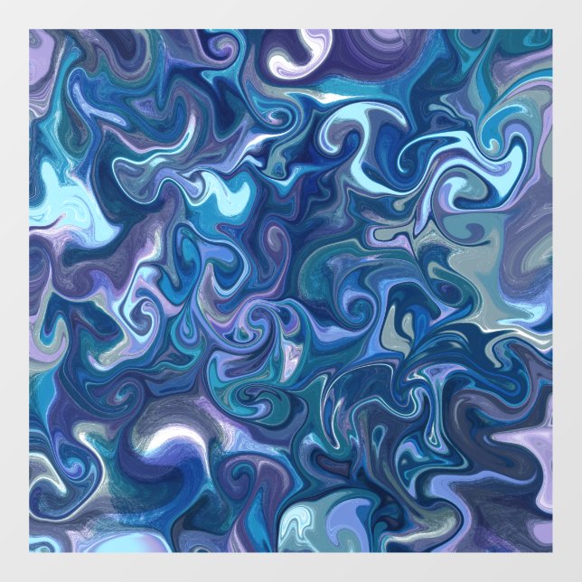 Vinilos Para Cristales Cling de ventana Dreamy Blue Swirls (Hoja)