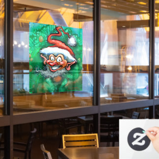 Vinilos Para Cristales Cling de ventana Elf de navidades
