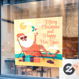 Vinilos Para Cristales Cling Tropical Santa Window