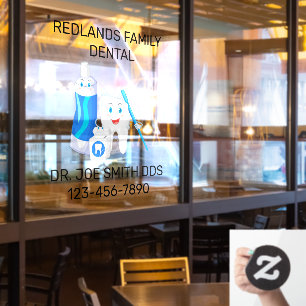 Vinilos Para Cristales Clínica dental personalizada Feliz dentista de mue