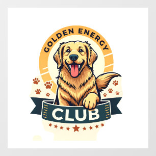 Vinilos Para Cristales Club de Energía Dorada Retriever Dorado Perro Anti