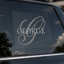Coche con letra inicial de monograma Script