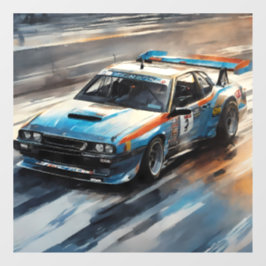 Vinilos Para Cristales Coche de Carreras azul deportivo