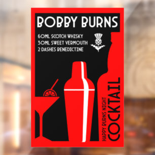Vinilos Para Cristales Cóctel de whisky Bobby Burns escocés