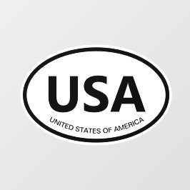 Vinilos Para Cristales Código de país oval de EE.UU. o coche de abreviatu