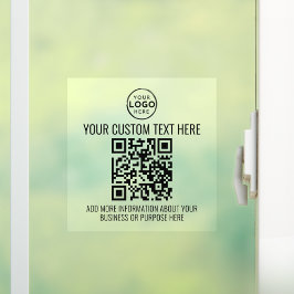 Vinilos Para Cristales Código QR blanco negro de logotipo comercial perso