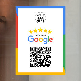 Vinilos Para Cristales Código QR de 5 estrellas de Google Business Review