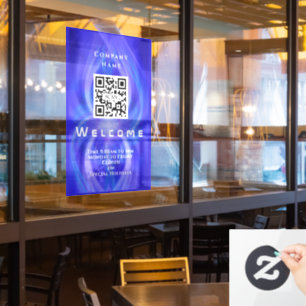 Vinilos Para Cristales Código QR de bienvenida en tienda Marina