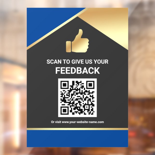 Vinilos Para Cristales Código QR de Blue Gold Comentarios de los clientes (Hoja 2)