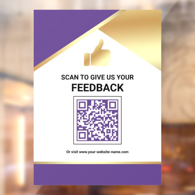 Vinilos Para Cristales Código QR de comentarios de clientes de Gold Purpl (Hoja 2)