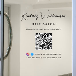 Vinilos Para Cristales Código QR de firma con estilo de nombre comercial