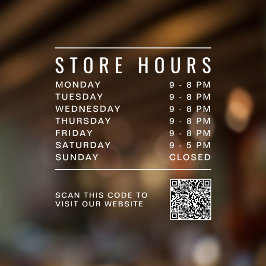 Vinilos Para Cristales Código QR de Horarios de Tienda