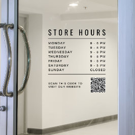 Vinilos Para Cristales Código QR de Horarios de Tienda