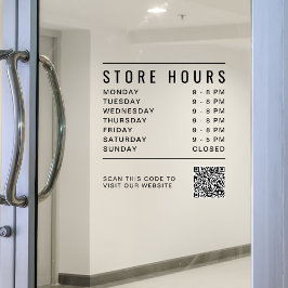 Vinilos Para Cristales Código QR de Horarios de Tienda