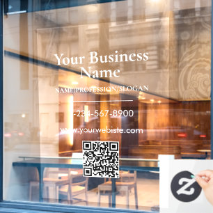 Vinilos Para Cristales Código QR de información de contacto de la tienda